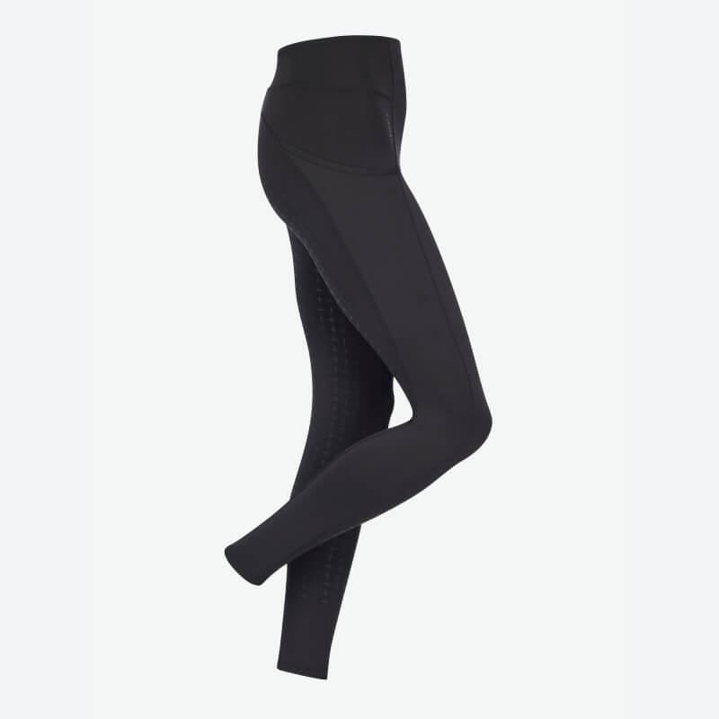 LeMieux Naomi Pull On Breeches Full Seat Black with side pocket and textured panels.