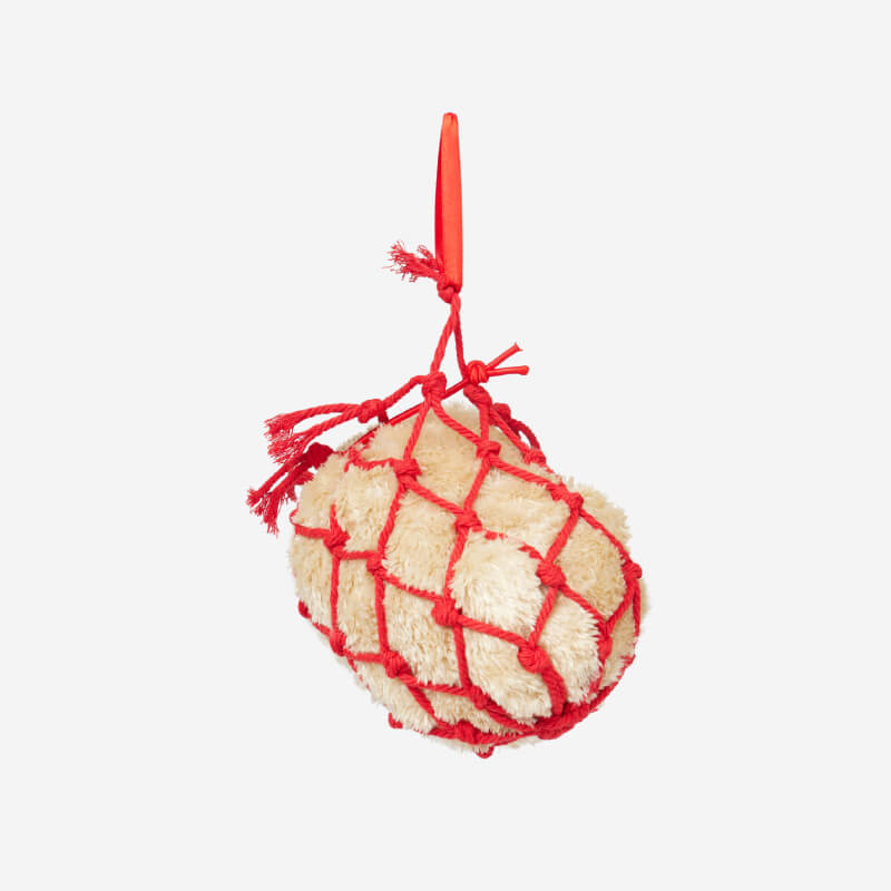 LeMieux Toy Pony Haynet Ember: a red-netted natural sponge toy by LeMieux.