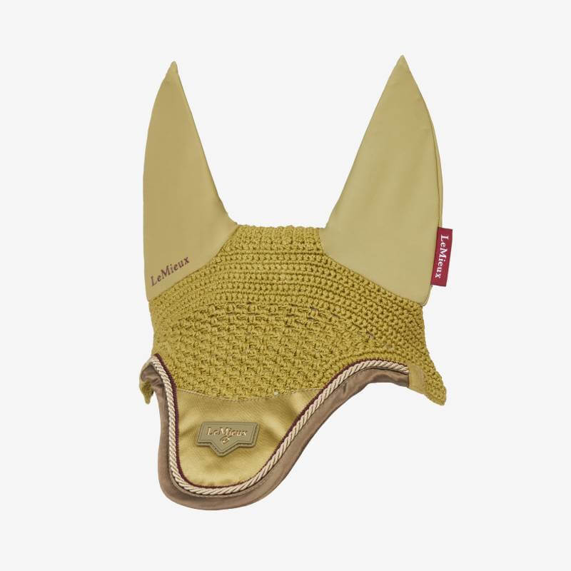 LeMieux Loire Fly Hood Gooseberry with organic cotton veil shown on a white background.
