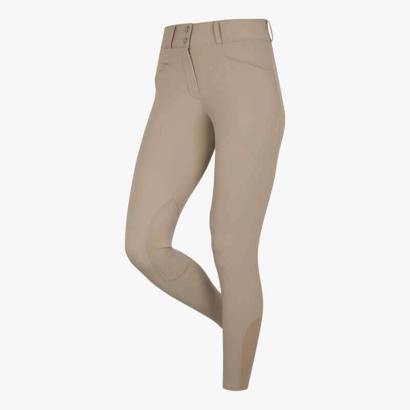 LeMieux Hunter Breeches Beige: high-waisted, knee grip, four-way stretch by LeMieux.
