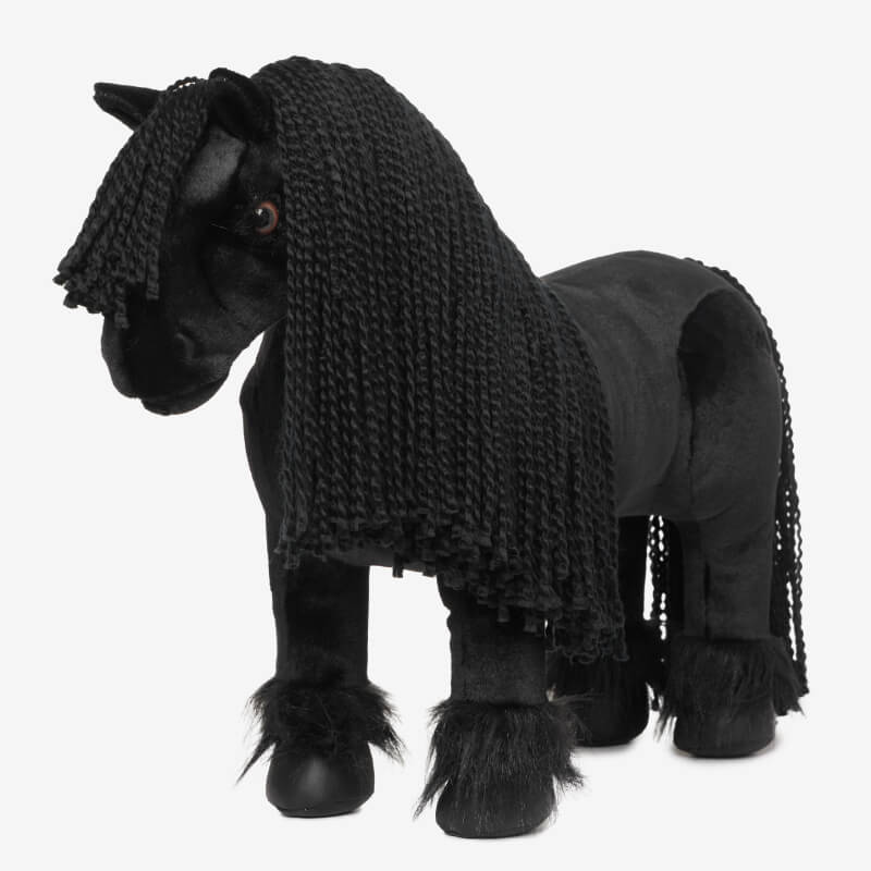 LeMieux Toy Pony Spike: a plush pony with braided mane and furry hooves, by LeMieux.