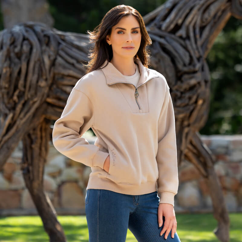 Lemieux Keira Quarter Neck Sweat Almond-Pet n Pony-LeMieux