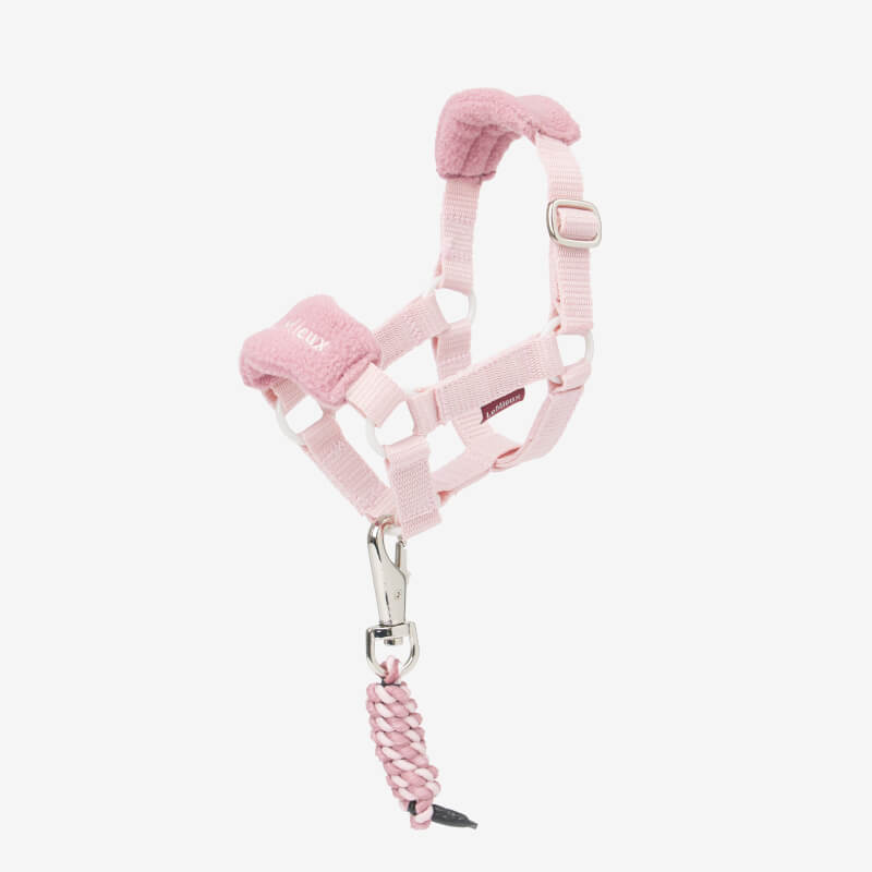 LeMieux Toy Pony Vogue Headcollar Blossom: padded pink headcollar with braided lead.