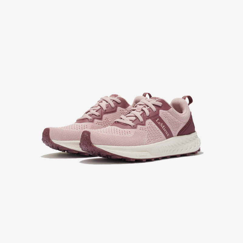 LeMieux Youth Trax-Lite Trainer Blossom: pink slip-ons with white Michelin rubber soles.