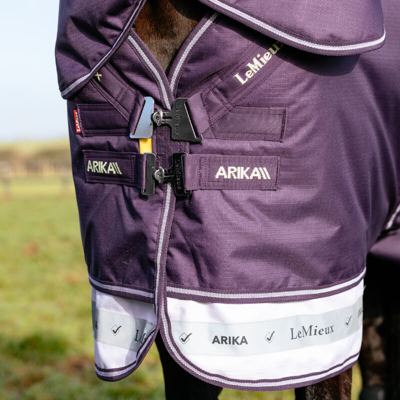 LeMieux Arika Ripstop Medium/Light Weight Detach a Neck 100g Turnout Rug Juniper