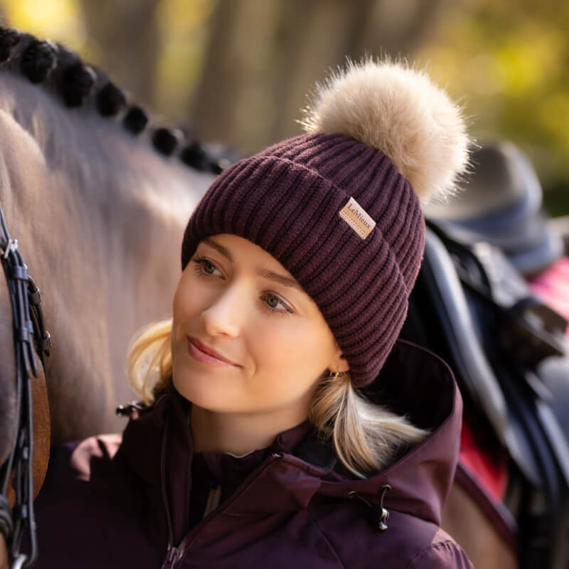 LeMieux Clara Rib Beanie Damson-Pet n Pony-LeMieux