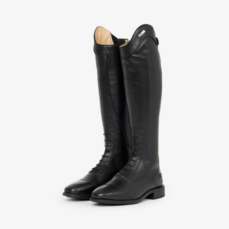 LeMieux Junior Field Riding Boot Black: classic lace-up equestrian boots with a low heel.