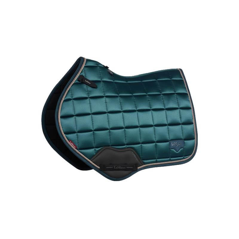 LeMieux Loire Jungle close contact pad; teal, black trim, small logo.