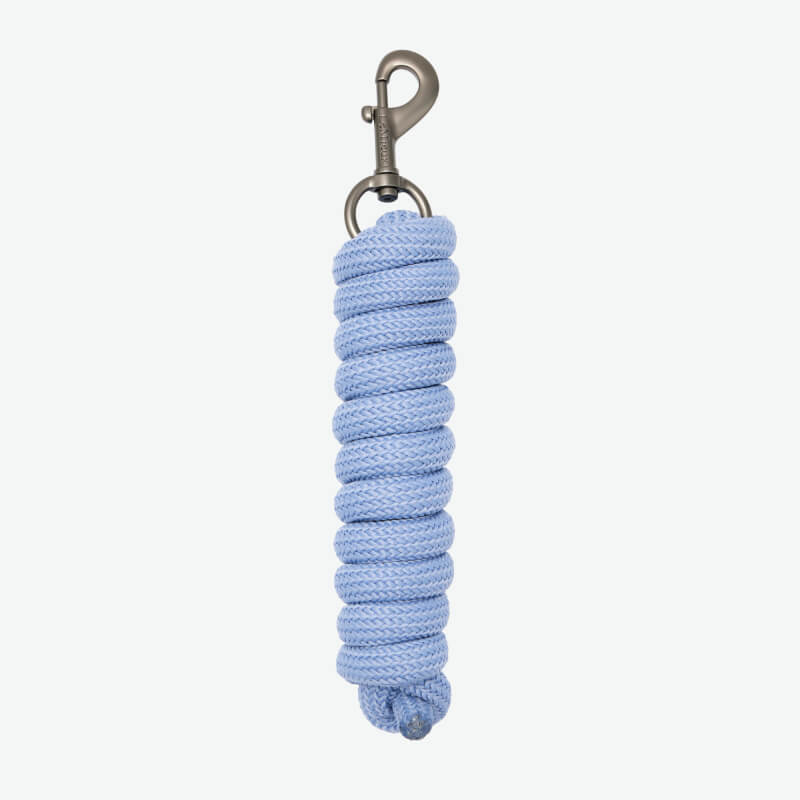 LeMieux Essence Leadrope in powder blue with metal clip, shown on a white background.