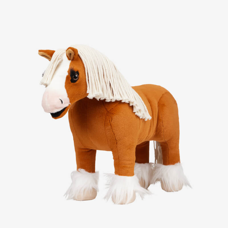 LeMieux Toy Pony Sundance: plush brown pony with white mane, tail &amp; hooves for play.