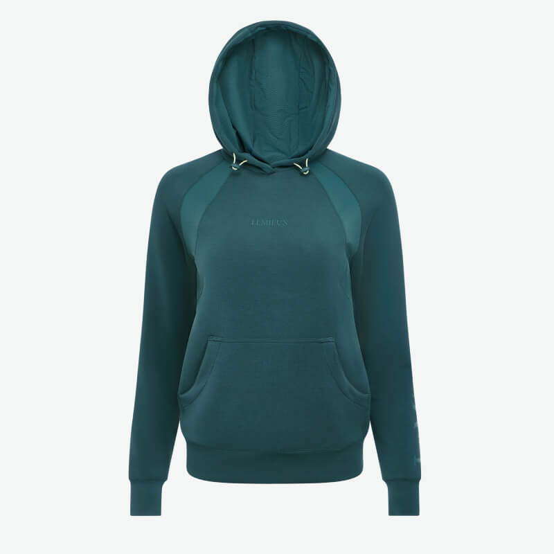 LeMieux Nadine Airflow Hoodie Jungle with front pocket, drawstrings, and long sleeves.