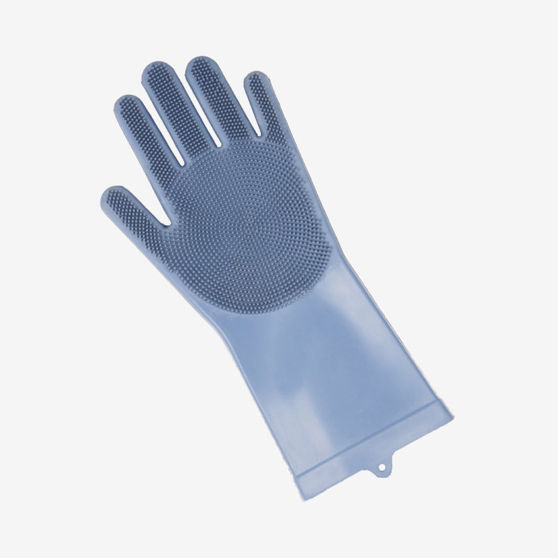 LeMieux Washing Glove Powder Blue: silicone, textured palm, waterproof for cleaning or grooming.