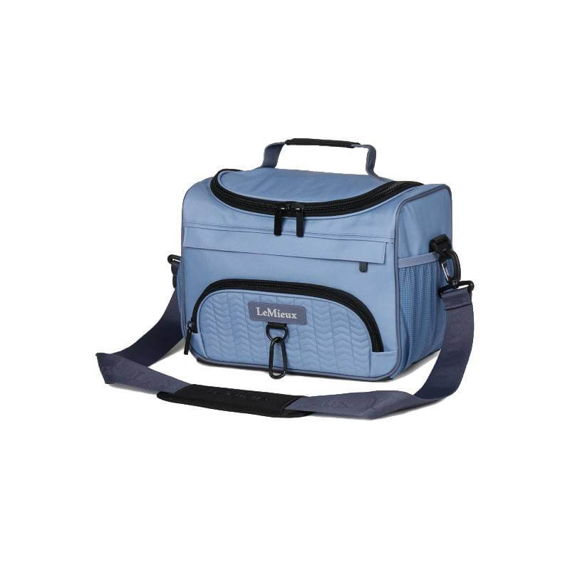LeMieux ProKit Lite Powder Blue, one size, with black zips, front pocket & adjustable strap.