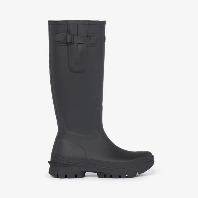 LeMieux Bramshaw Welly Black: Stylish, waterproof knee-high boots with buckle and chunky sole.