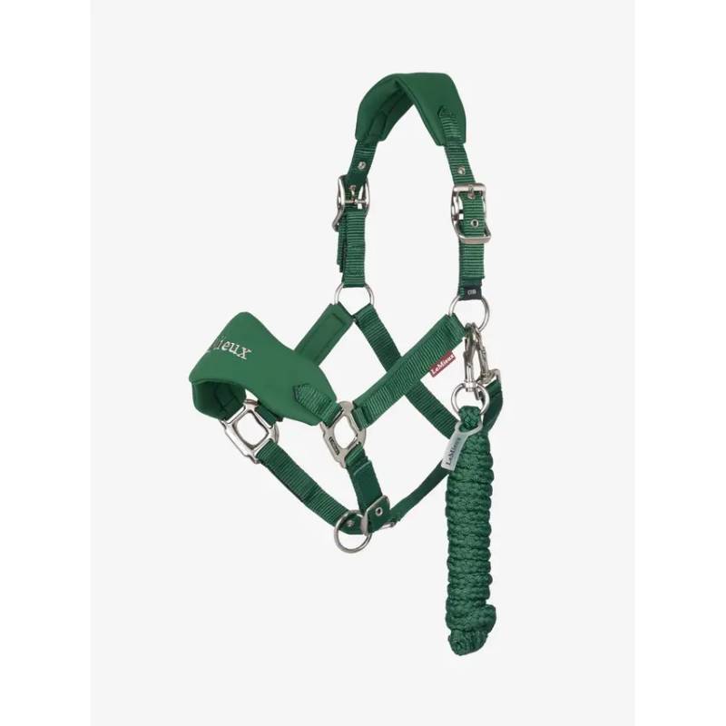 LeMieux Breakaway Vogue Headcollar in Hunter Green, with matching lead rope for horse safety.
