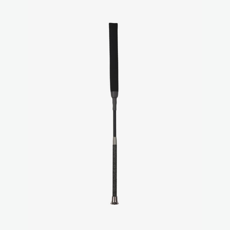 LeMieux Brilliance Baton Whip Black—competition approved with braided handle and leather tip.