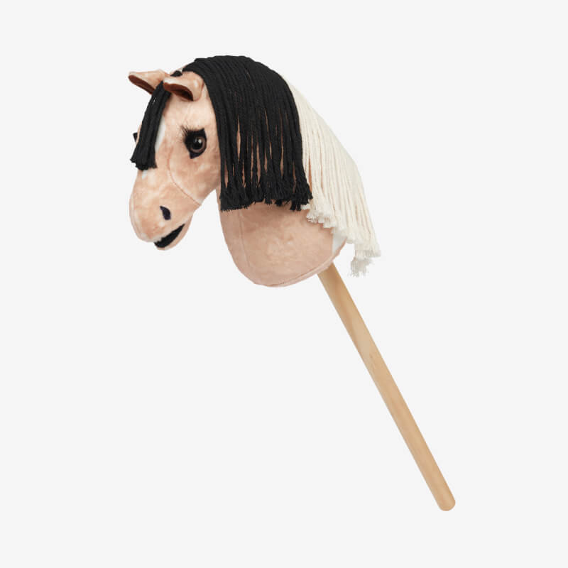 LeMieux Hobby Horse Mini Toby: lightweight, black/white mane, white background.