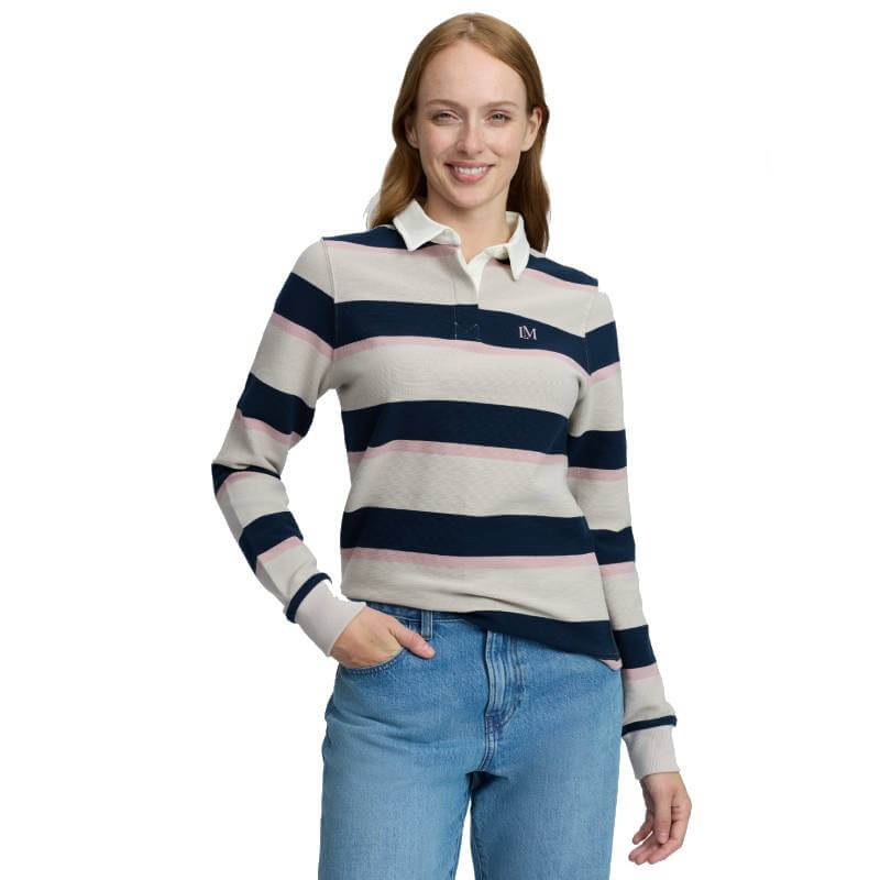 LeMieux Sloane Stripe Rugby Shirt Stone