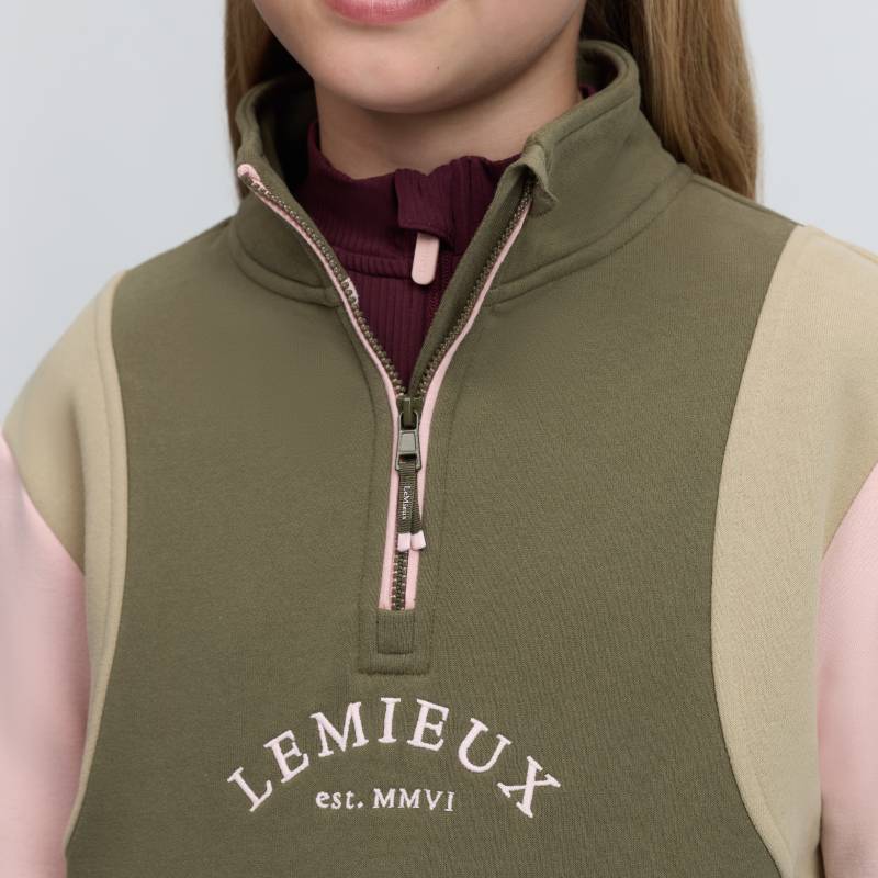 LeMieux Young Rider Viola Quarter Zip Sweat Willow Green