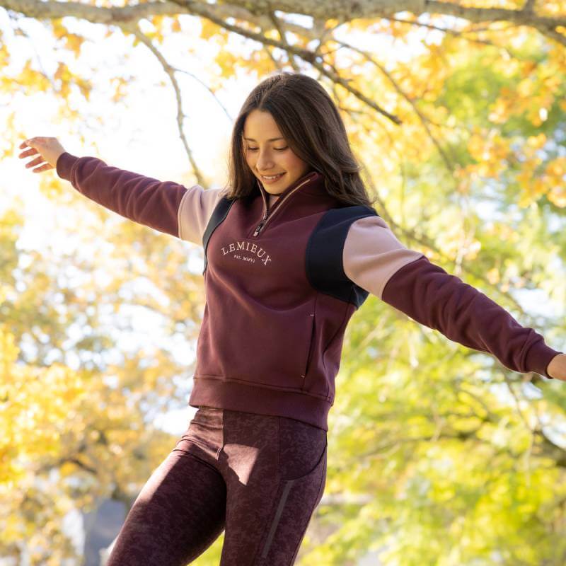 LeMieux Young Rider Viola Quarter Zip Sweat Bramble