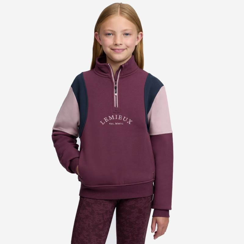 LeMieux Young Rider Viola Quarter Zip Sweat Bramble