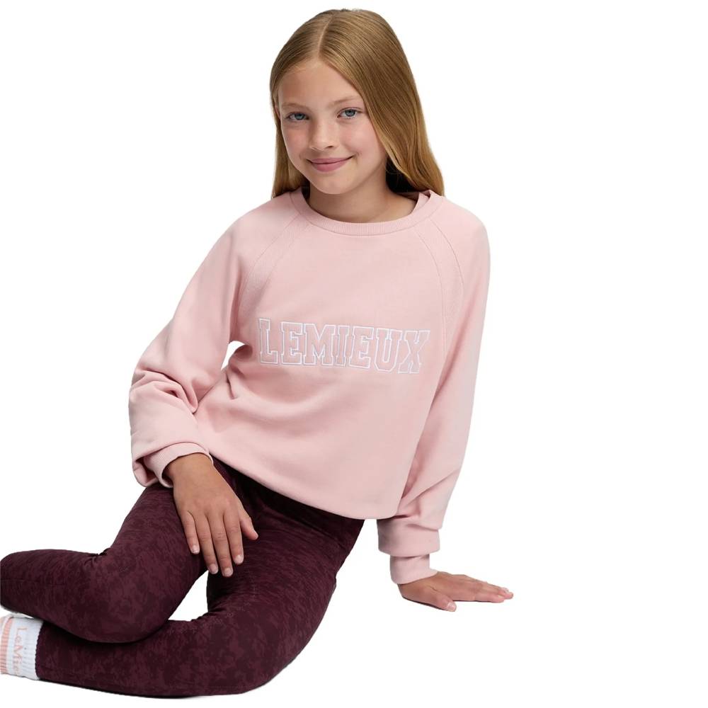 LeMieux Young Rider Shay Varsity Crew Neck Sweatshirt Petal