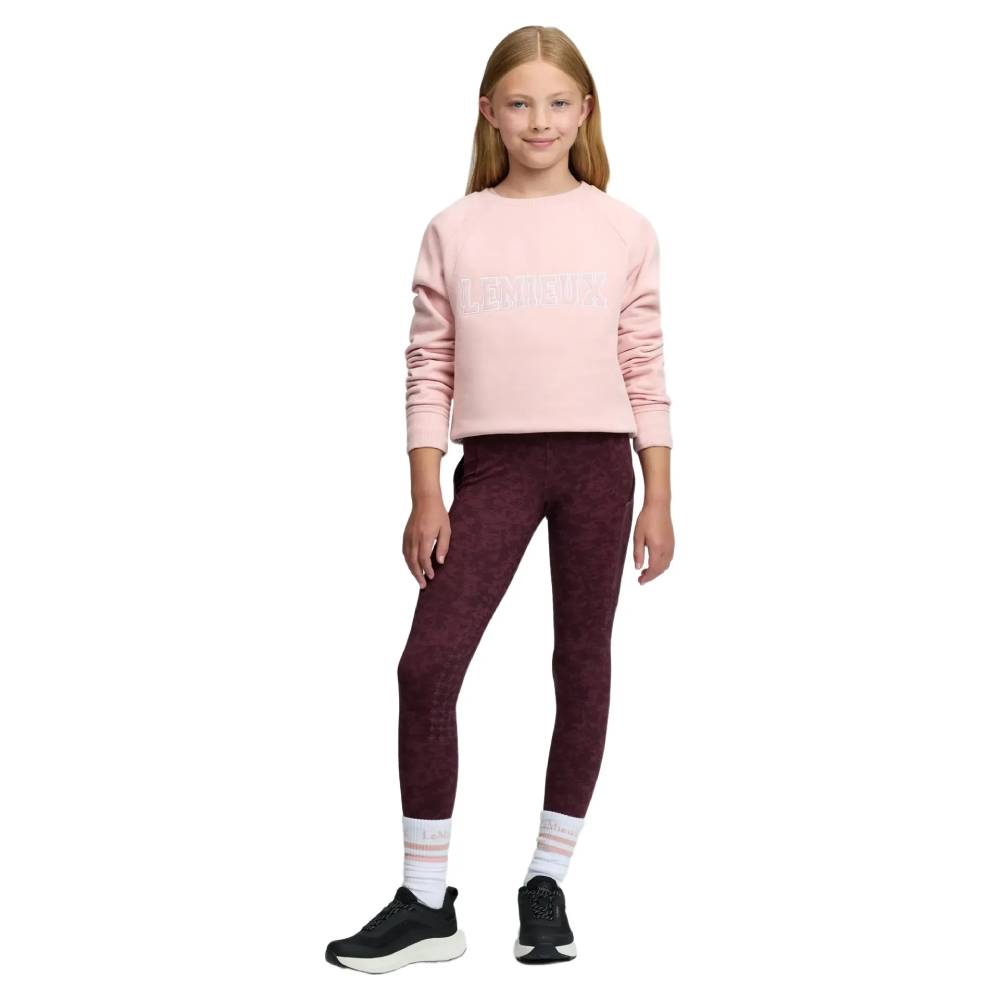 LeMieux Young Rider Shay Varsity Crew Neck Sweatshirt Petal