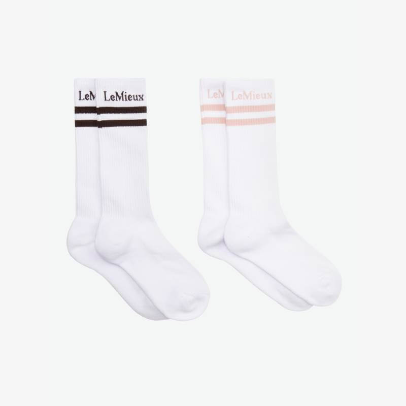 LeMieux Tall Crew Socks White 2pk