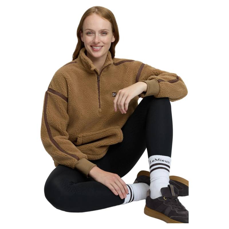 LeMieux Avery Teddy Quarter Zip Fleece Caramel