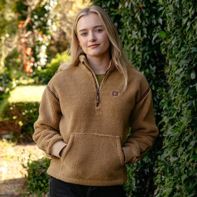 LeMieux Avery Teddy Quarter Zip Fleece Caramel