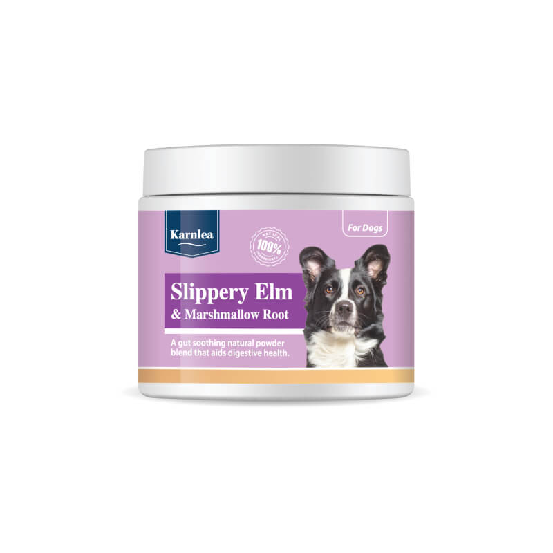 Karnlea Slippery Elm &amp; Marshmallow Root for Dogs 100g supports digestive health.