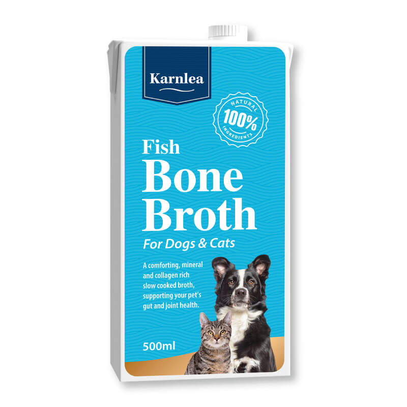 Karnlea Fish Bone Broth for Dogs &amp; Cats 500ml, rich in marine collagen.