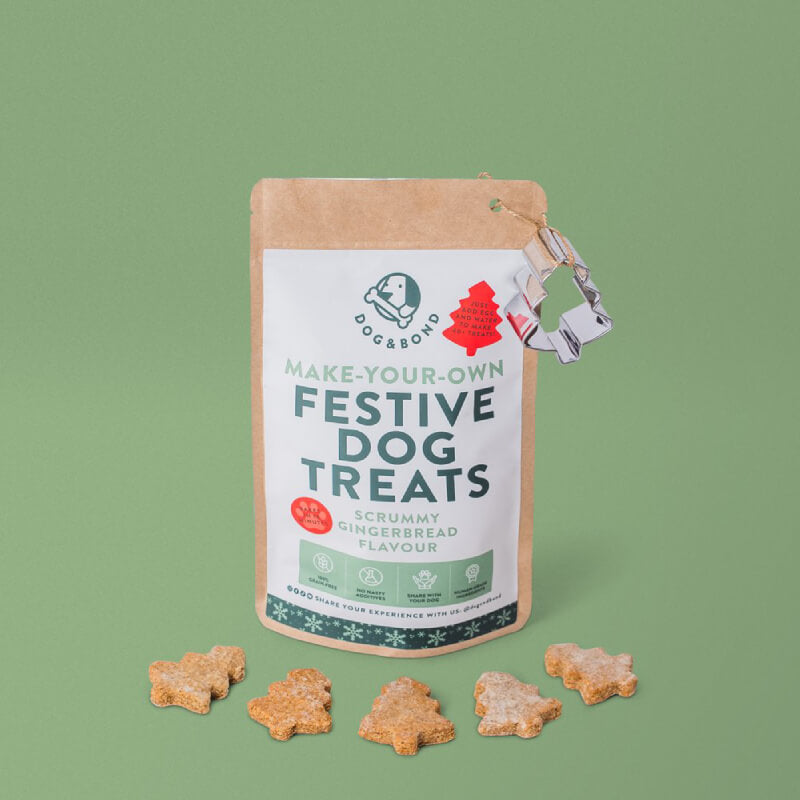 Dog &amp; Bond Festive Dog Treat Mix with Christmas Tree Cutter