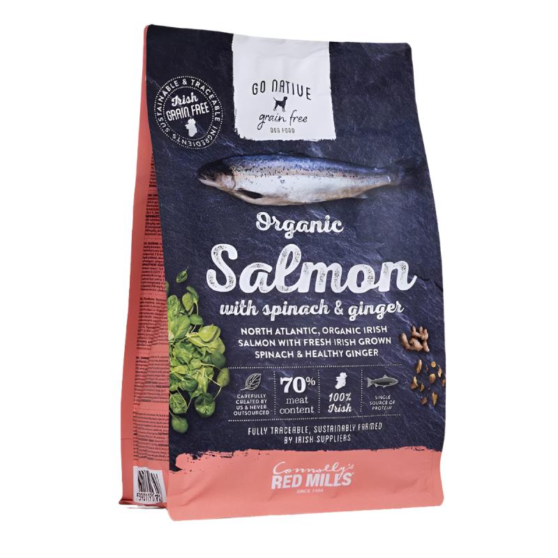 Go Native Salmon with Spinach &amp; Ginger hypoallergenic dog food.