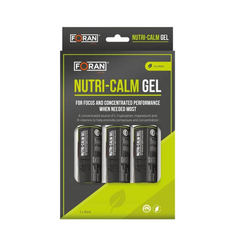 Foran Equine Nutri-Calm Gel 3x60ml calming support pack for horses.