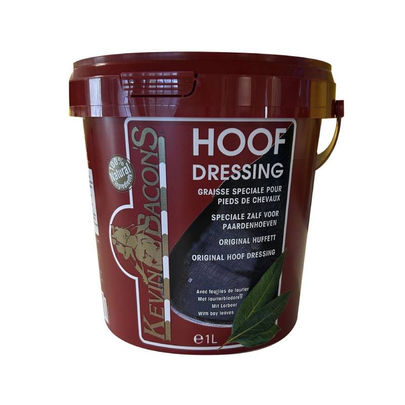 Kevin Bacon's Hoof Dressing Original 1Ltr—natural formula in red tub with gold horse logo.