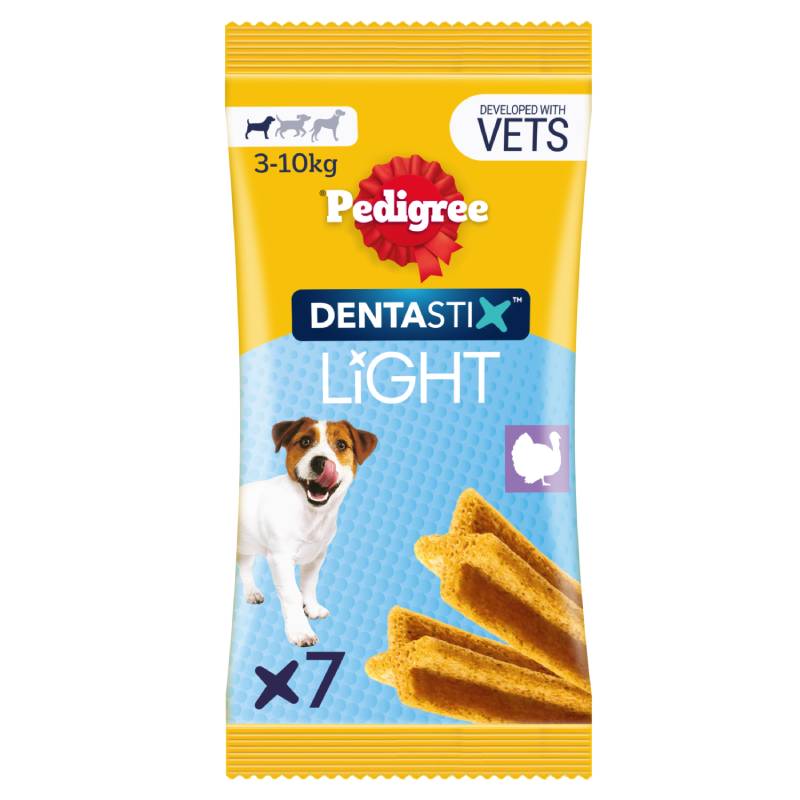 Pedigree DentaStix Light Daily Dental Chews, 7 sticks for small dogs.