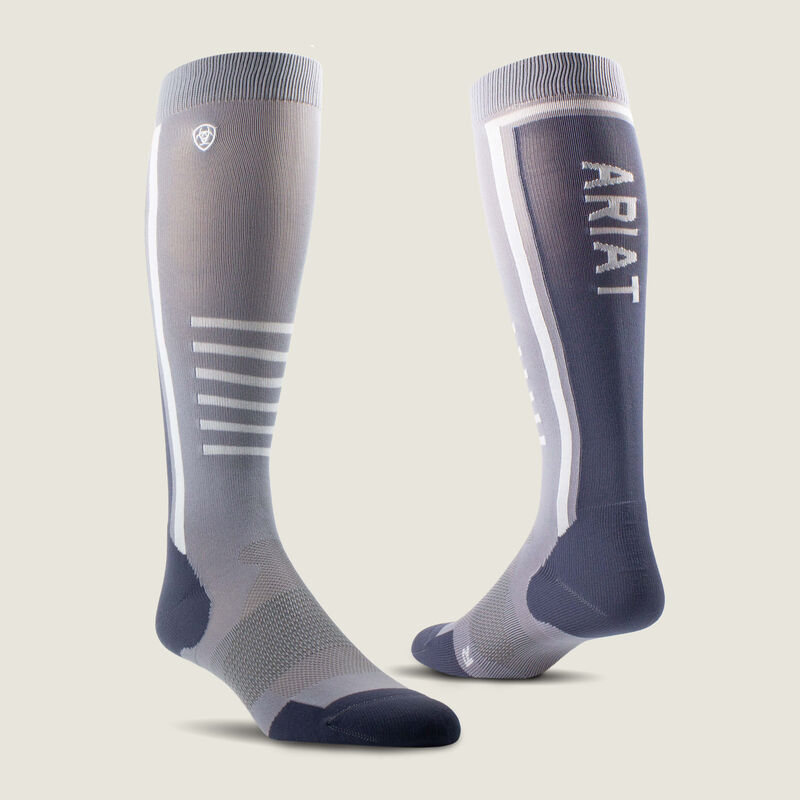 AriatTEK Slimline Performance Sock Grey/Black One Size