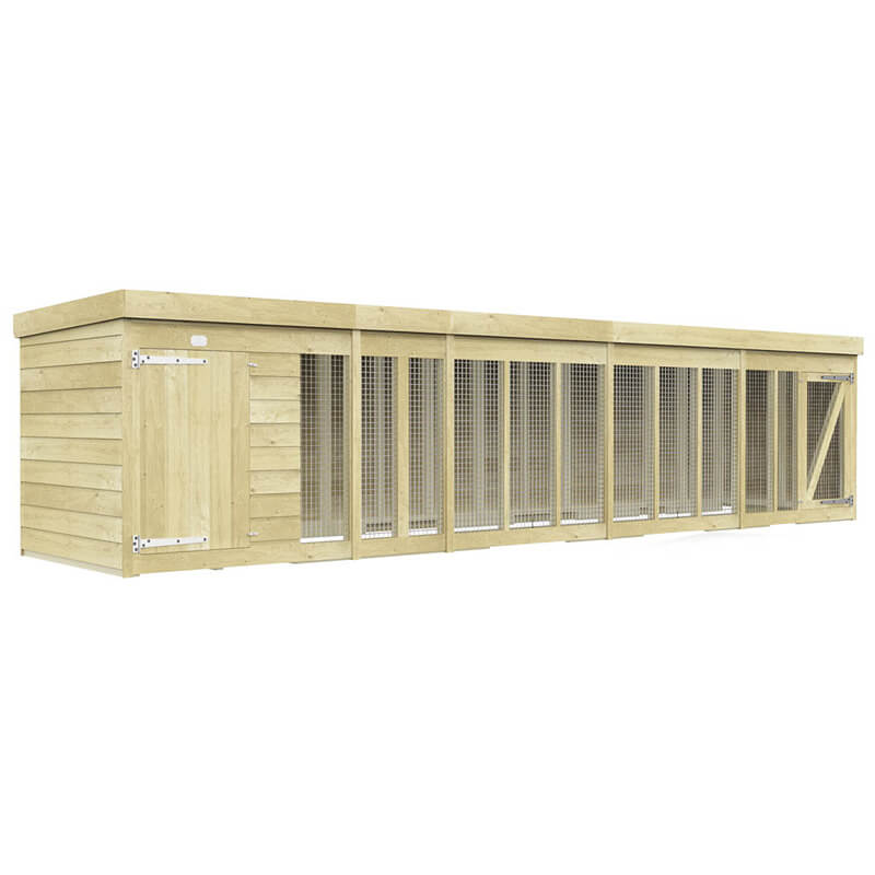 DIY Sheds Dog Kennel and Run 4ft with wire mesh panels and side door for outdoor use.