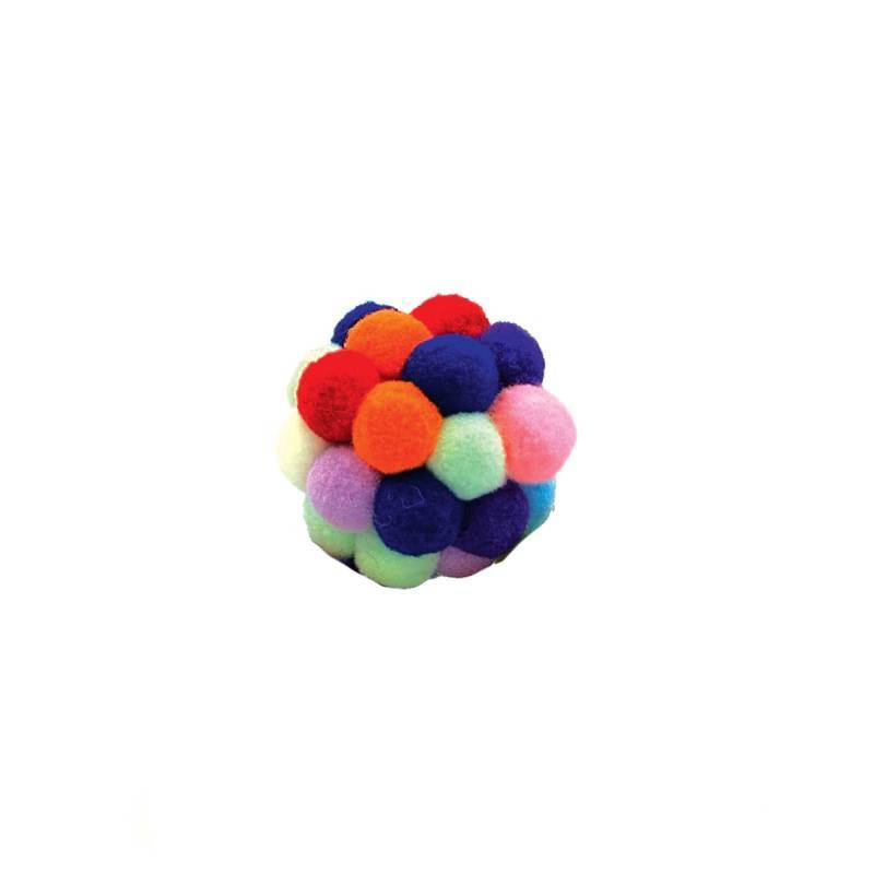 Happy Pet Tabby Patch Pom Pom Balls Cat Toy