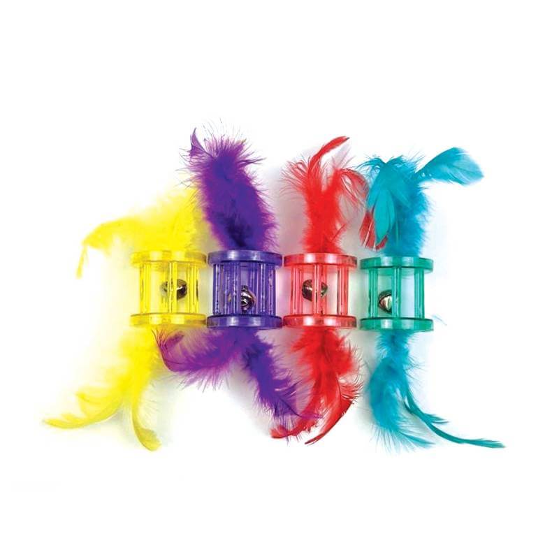 Happy Pet Tabby Patch Feather Rattle Cat Toy