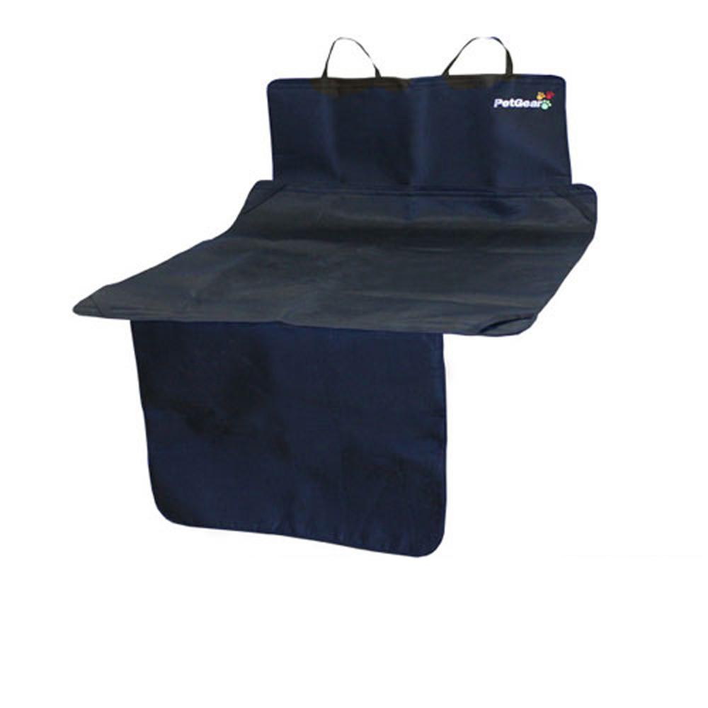 PetGear Pet Gear Boot &amp; Bumper Cover: dark blue car seat protector with straps and flap.