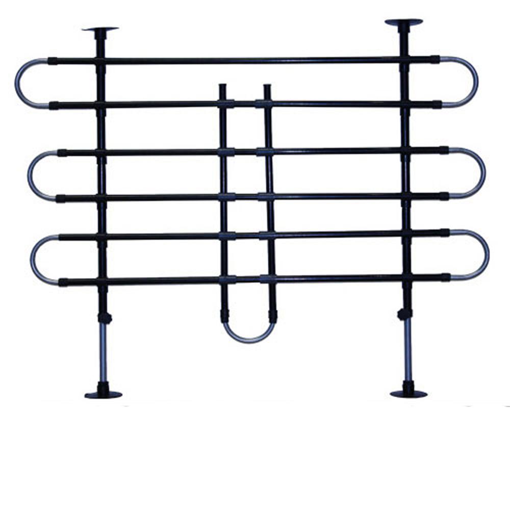 PetGear Jumbo Cargo Guard: black/silver, four bars, adjustable pet guard for vehicles.