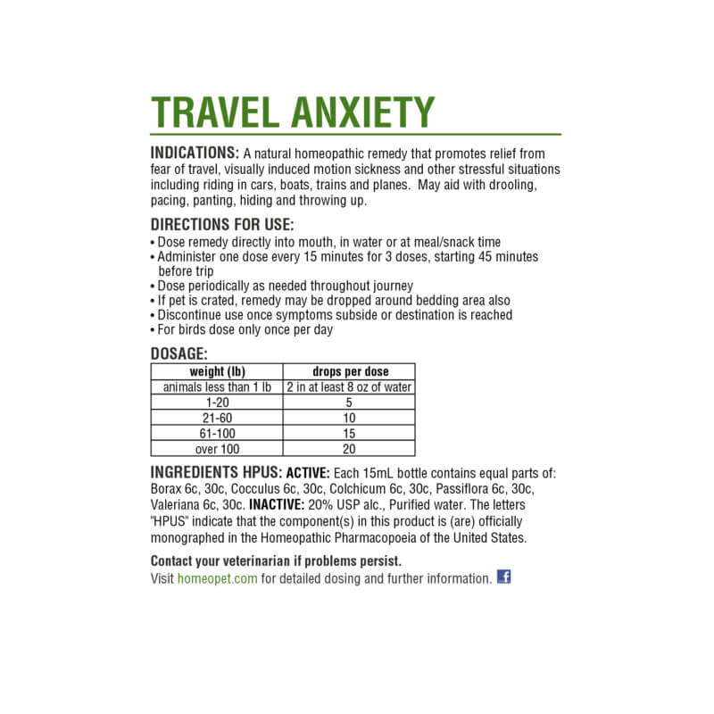 HomeoPet Anxiety Travel 15ml