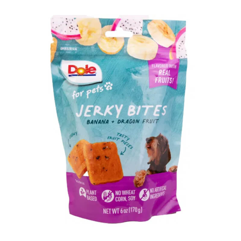 Dole Plant Based Dog Jerky Banana &amp; Dragonfruit, 170g bag.