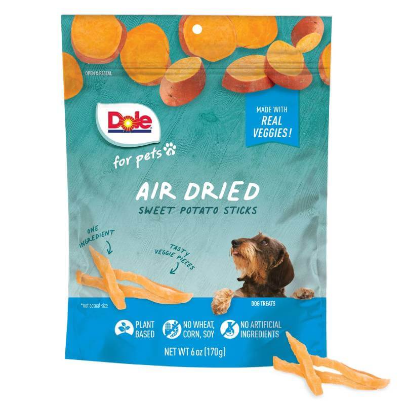 Dole Air Dried Sweet Potato Sticks 170g—plant-based dog snacks from Dole.