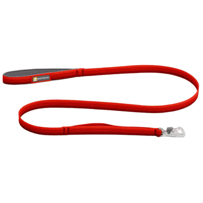 Ruffwear Front Range Leash Red Canyon with padded handle and sturdy metal clip.