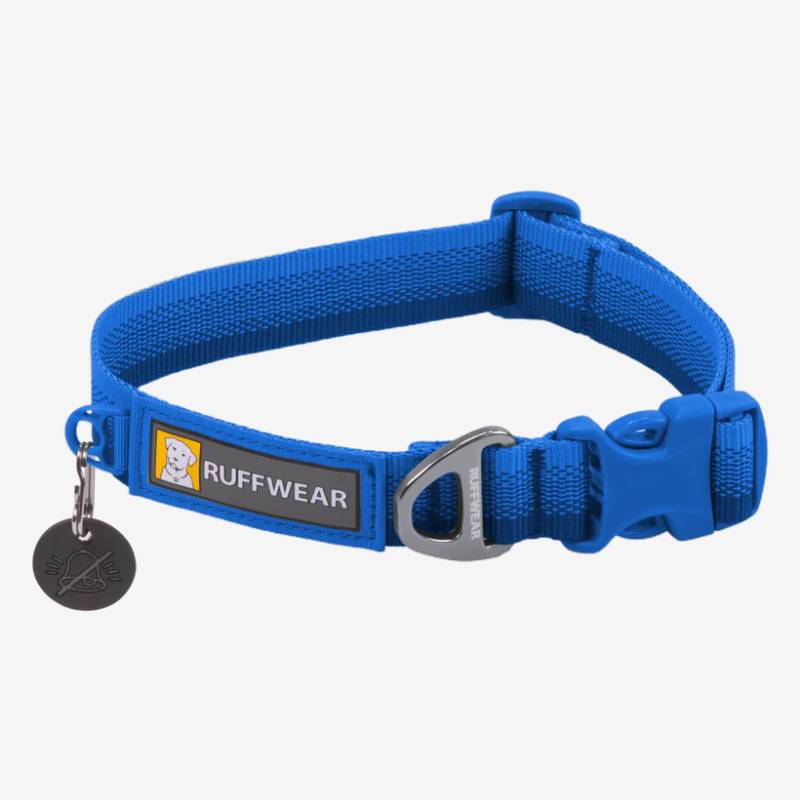Ruffwear Front Range Collar Blue Pool: durable, everyday use with buckle, metal ring, and tag.