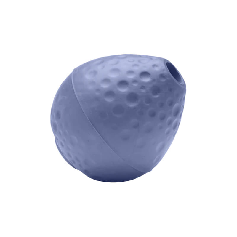 The Ruffwear Turnup Toy in heliotrope purple is a textured, interactive toy with a small hole.