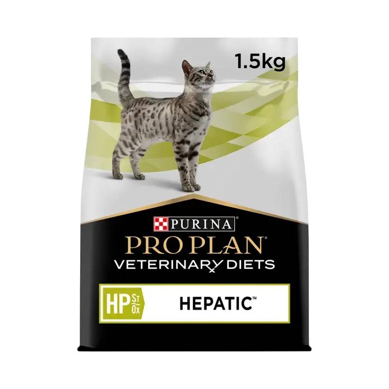 Purina Pro Plan Veterinary Diets HP Hepatic Dry Cat Food 1.5kg for cats with liver needs.